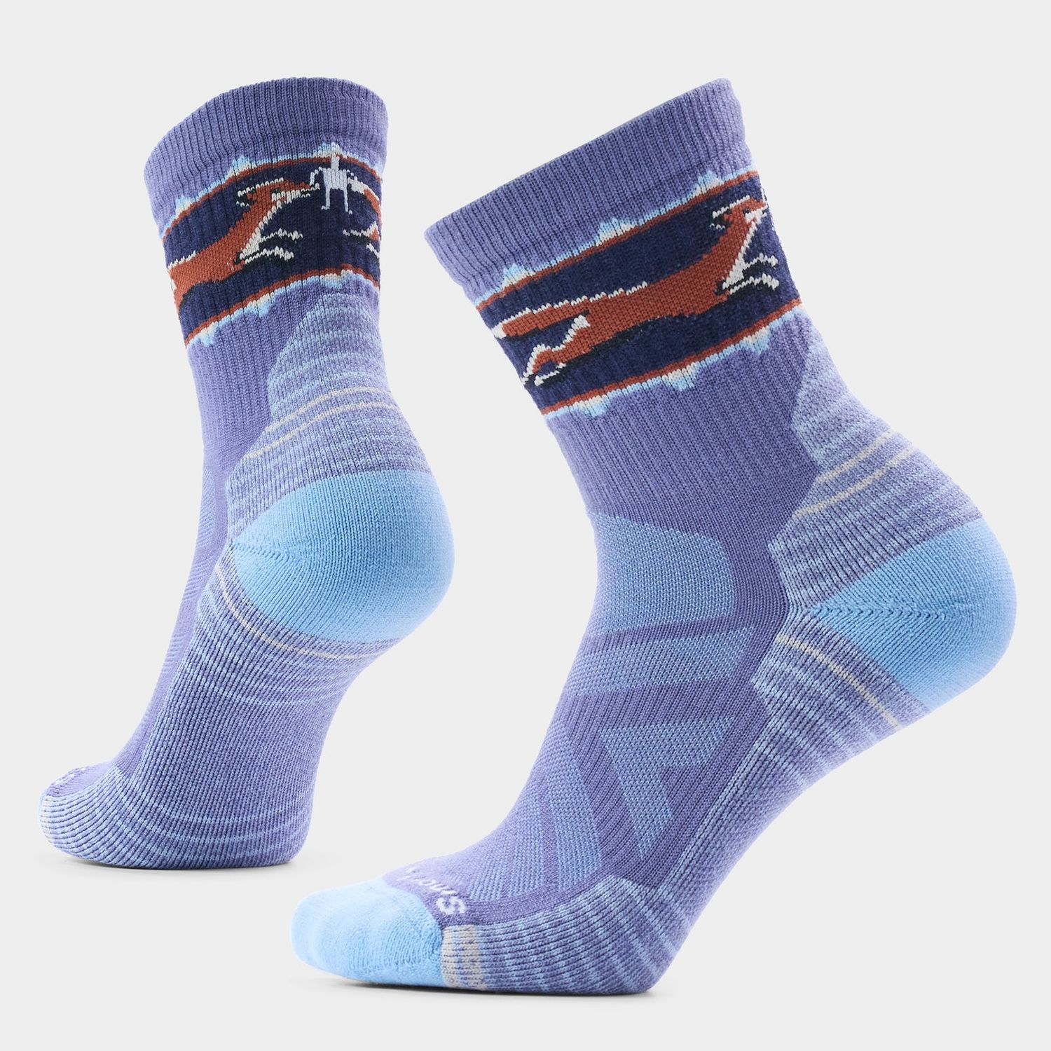 Women's Hike Light Cushion Fox Meadow Mid Crew Socks, Colour: NIGHTFALL BLUE, Size: S