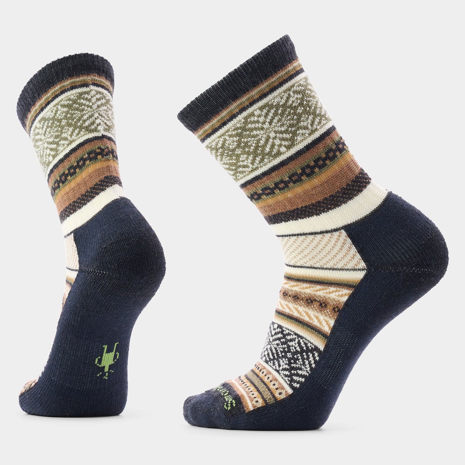 Everyday Cozy Fair Isle Sweater Crew Socks, Colour: CHARCOAL, Size: M