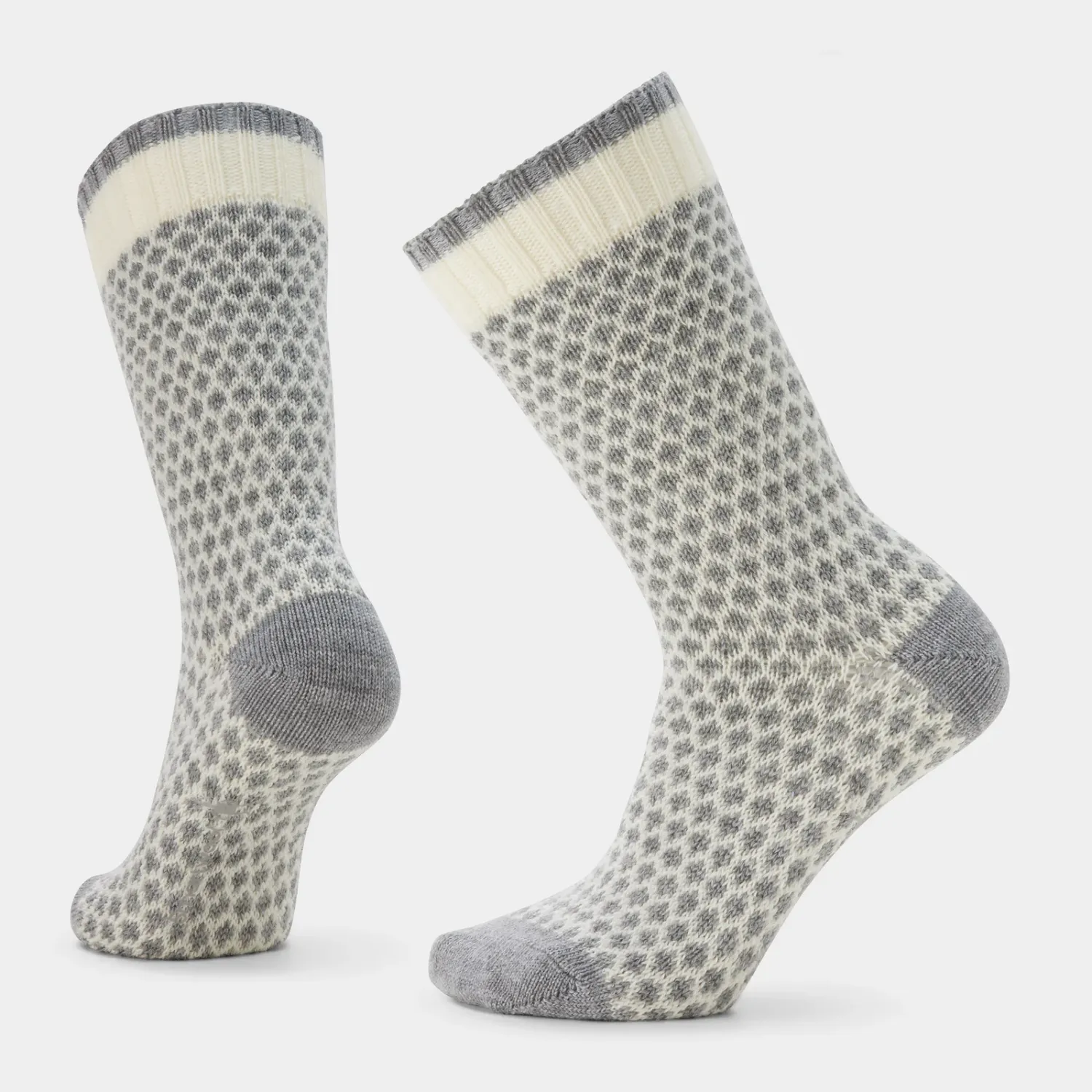 Women's Everyday Cozy Popcorn Polka Dot Crew Socks, Colour: NATURAL, Size: S
