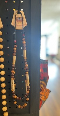 beaded wooden necklace