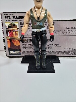 G.I. Joe 3D Printed Stands for Vintage Action Figure &amp; File Card  *Made to Order*