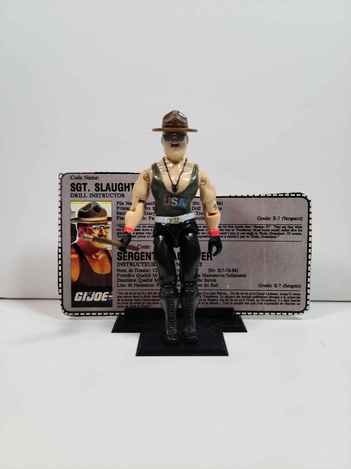 3D printed stands for vintage G.I. Joe action figure &amp; file card  *Made to Order*