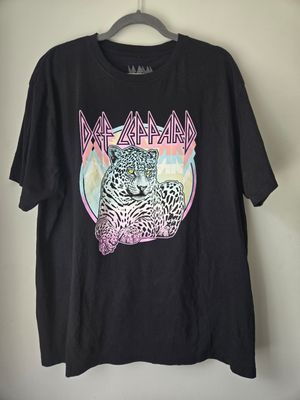 Def Leppard Rock Band Graphic T-Shirt Men&#39;s Large (L) Black - GU