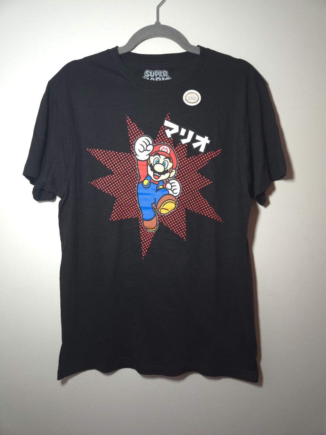 Official Nintendo Super Mario Odyssey: Mario and Mushroom Hat with Eyes Men&#39;s X-Large (XL) T-Shirt Black - NWOT