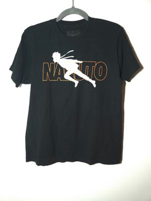 Naruto Shippuden Collection Japanese Manga Series Men&#39;s Medium (M) T-Shirt Black with Orange &amp; White Geeky Tee - VG