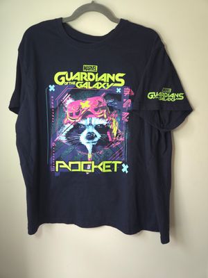 Men&#39;s X-Large (XL) Graphic T-Shirt Marvel Guardians of the Galaxy: Rocket Dark Blue - VG