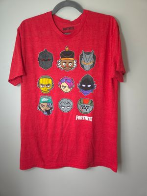Fortnite Chibi Characters Men&#39;s Large (L) T-Shirt Red  - VG