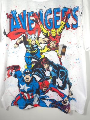 Marvel The Avengers Roll Calling Men&#39;s Large (L) Comic Style Graphic T-Shirt White - E