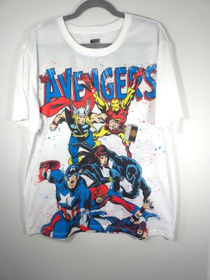 Marvel The Avengers Roll Calling Men&#39;s Large (L) Comic Style Graphic T-Shirt White - E