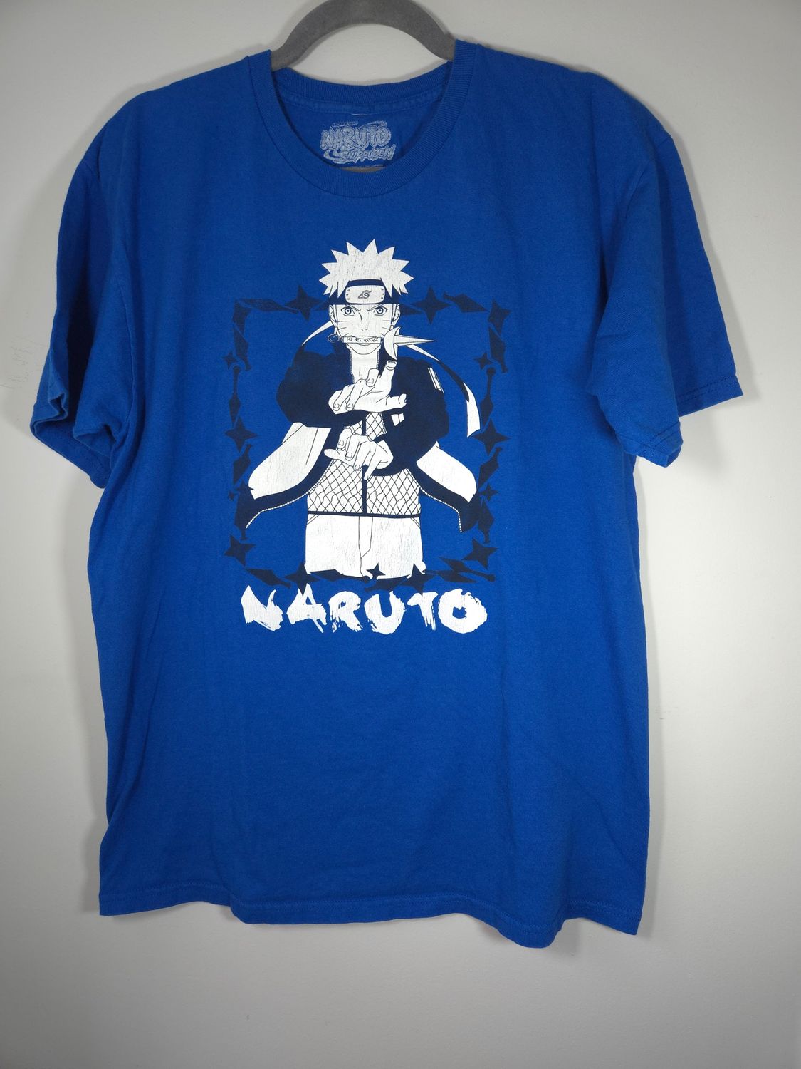 Naruto Shippuden Collection Japanese Manga Series Men&#39;s Large T-Shirt Royal Blue - E