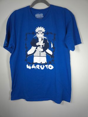 Naruto Shippuden Collection Japanese Manga Series Men&#39;s Large T-Shirt Royal Blue - E