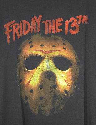 Horror Themed: Friday the 13th Jason T-Shirt Voorhees Men&#39;s Large Black - VG