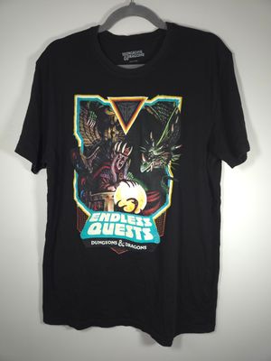 Dungeons and Dragons &quot;Endless Quests&quot; Men&#39;s Large Graphic T-Shirt Black - VG