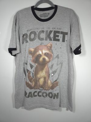 Marvel Studios Rocket Raccoon Guardians of the Galaxy Men&#39;s Large Graphic T-Shirt Light Grey - E
