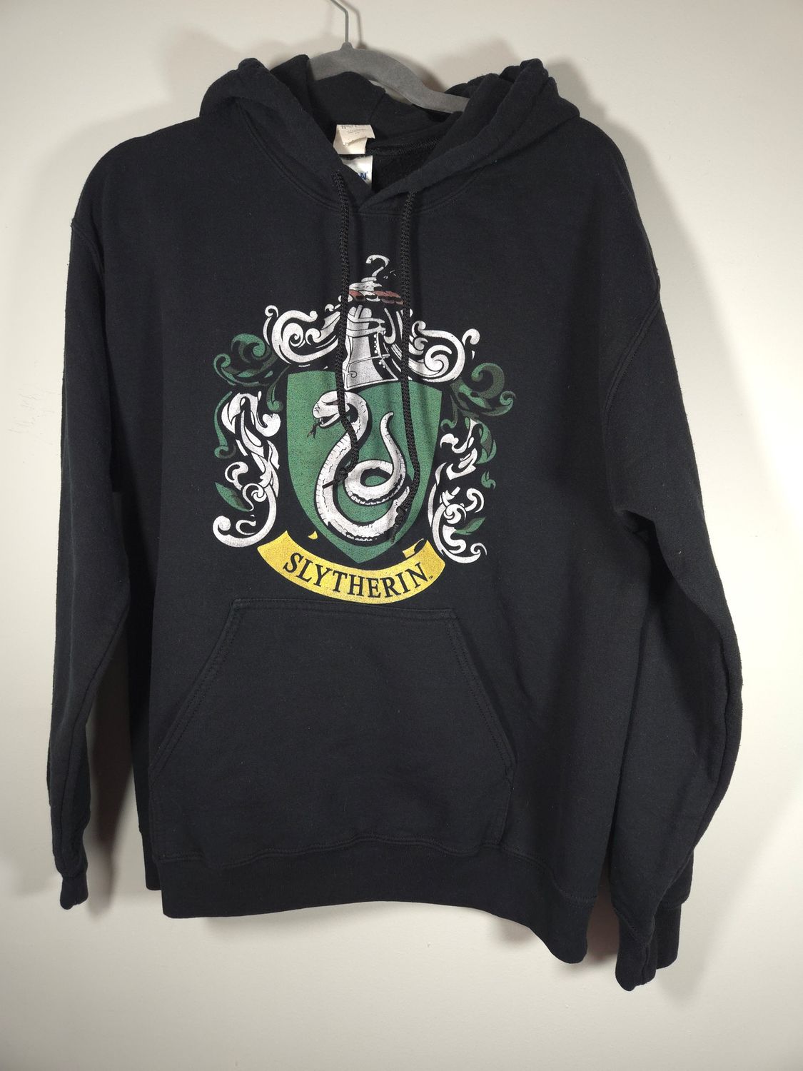 Harry Potter Slytherin Hoodie Sweater Men&#39;s Medium Black - VG