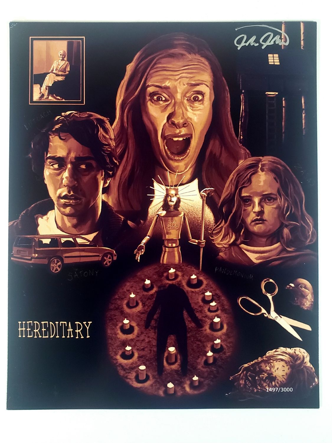 Horror Art Print 8x10 Hereditary 1497/3000 (signed by Joshua Johnson with COA)