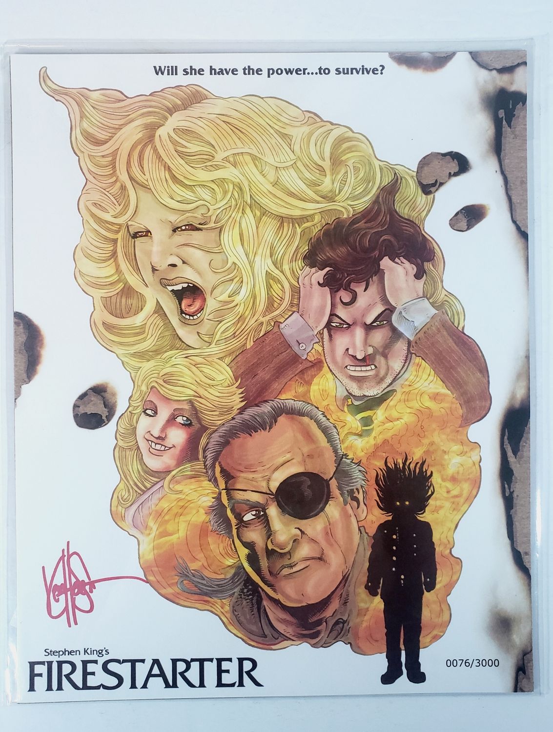 Firestarter 0076/3000 8x10 Horror Art Print Signed by Ken Haeser with BAM! COA