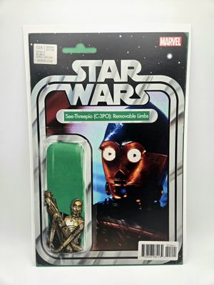 Star Wars issue #28: See-Threepio (C-3PO) Removable Limbs Action Figure Variant - Marvel Comics (VF/NM)