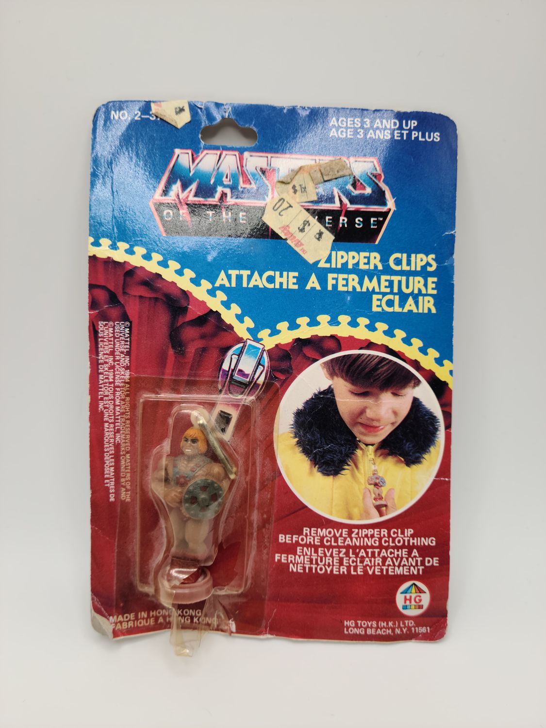 1984 He-Man MOTU Zipper Clips Collectible (new and sealed in original package)