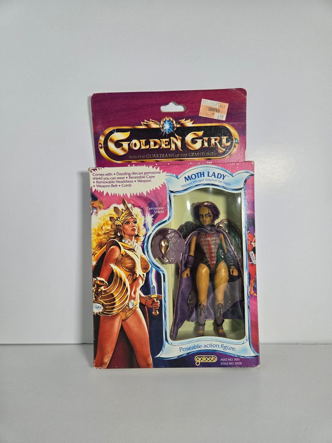 1984 Moth Lady (Wicked Winged Witch of the Night) sealed Golden Girl action figure vintage