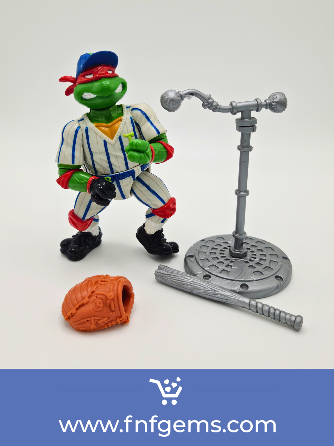 1991 Grand Slammin&#39; Raph Complete - Teenage Mutant Ninja Turtles (TMNT) Vintage Action Figure