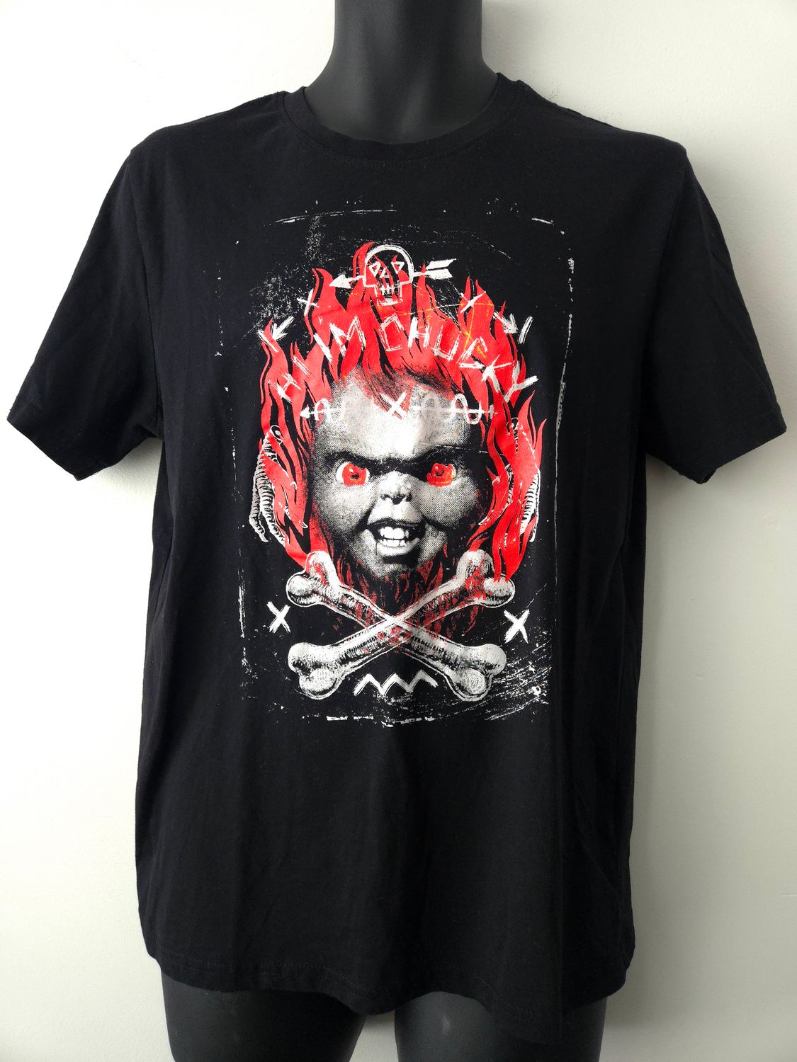 Chucky Horror Movie Black Graphic Tee Men&#39;s Medium