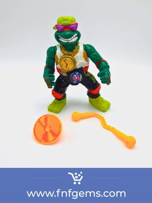 1991 Rappin' Mike (avec 2 accessoires) - Figurine vintage des Tortues ninjas (TMNT)