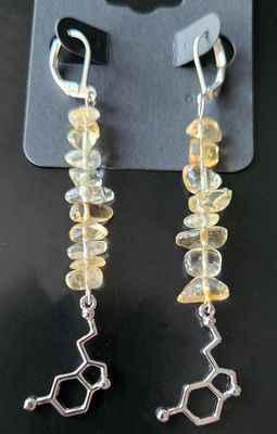 Large Crystal Chip Earrings with Charms