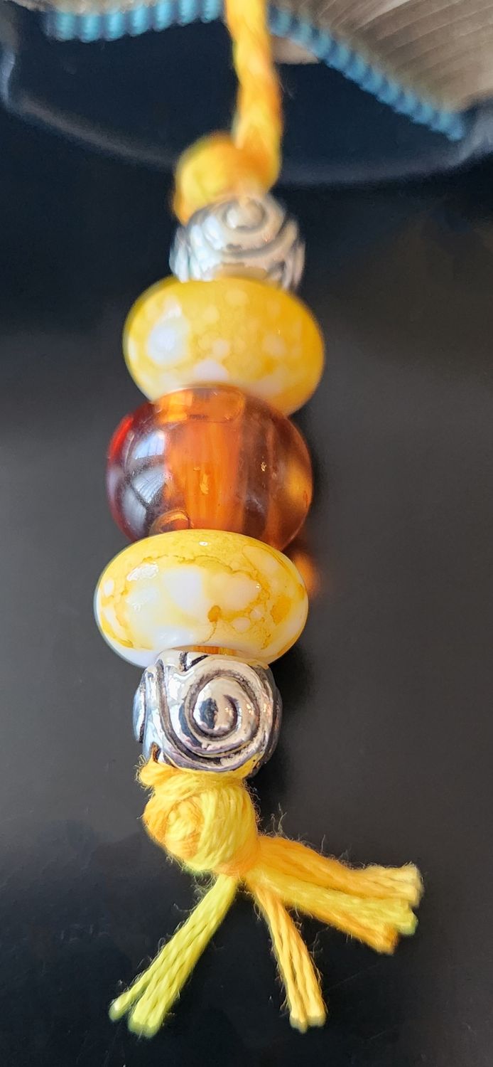 Yellow and Orange Bead Bookmark