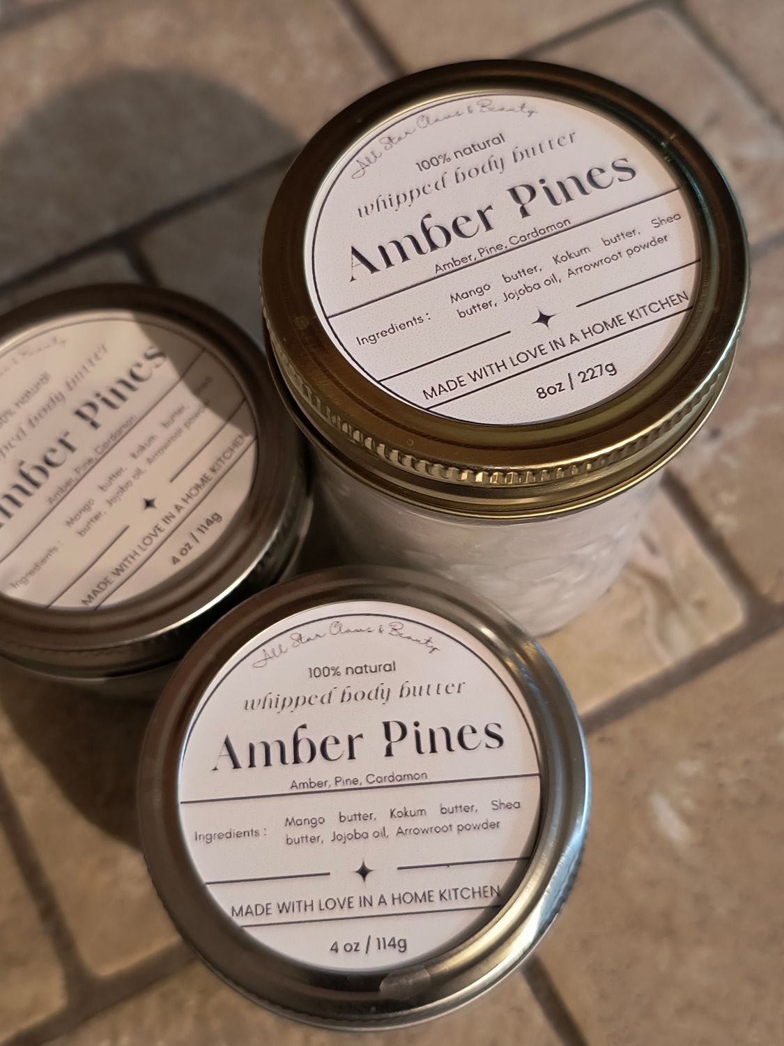 Whipped Body Butter| 8oz| Amber Pines 