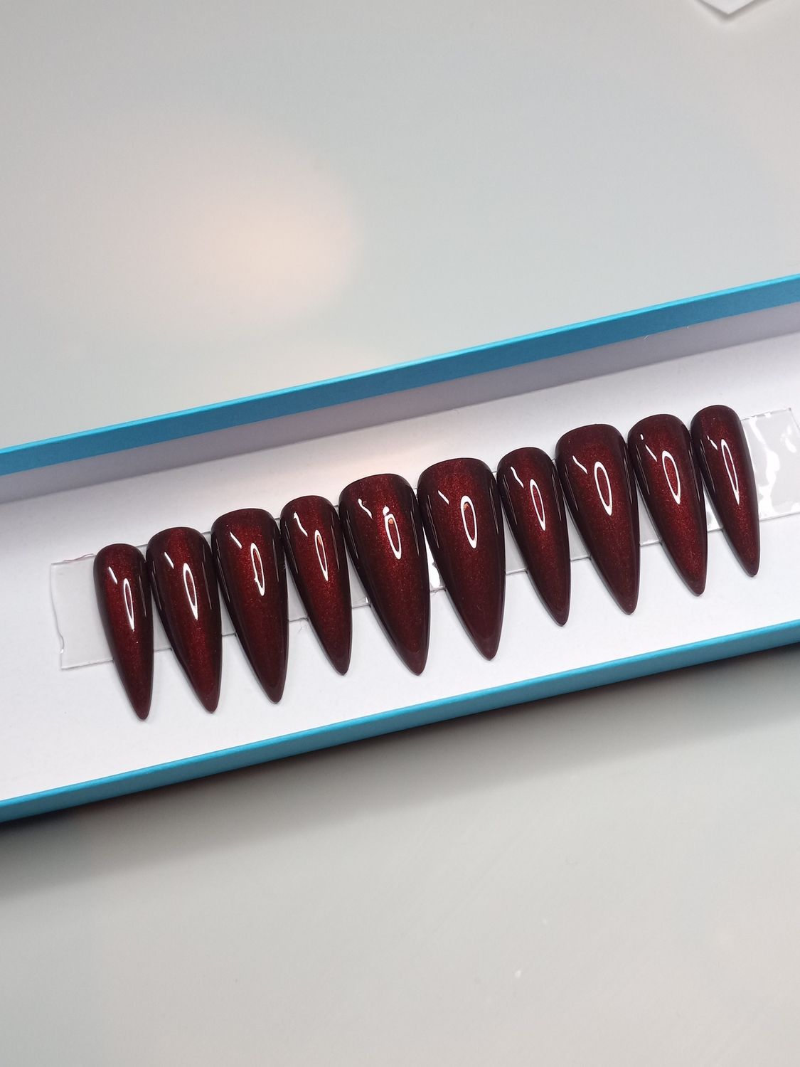 Cherry| Brown| Chrome| Vertical| Ombre| Gel Press On Nails