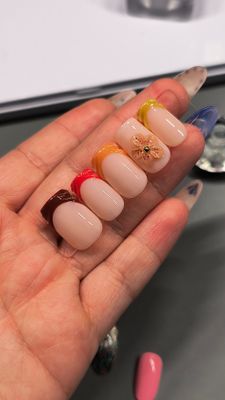 Autumn Layers| 3D Texture| French Tips| Gel Press ons