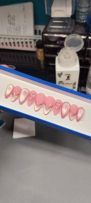 Pink| Cat Eye| Chrome| Heart| Valentine| Gel Press ons