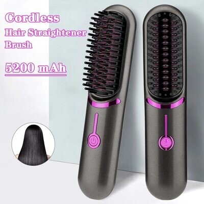 Wireless Hair Straightener Brush Fast Heated Straightener Brush Multifunctional Ceramic Hair Curler Anti-scalding Heating Comb
