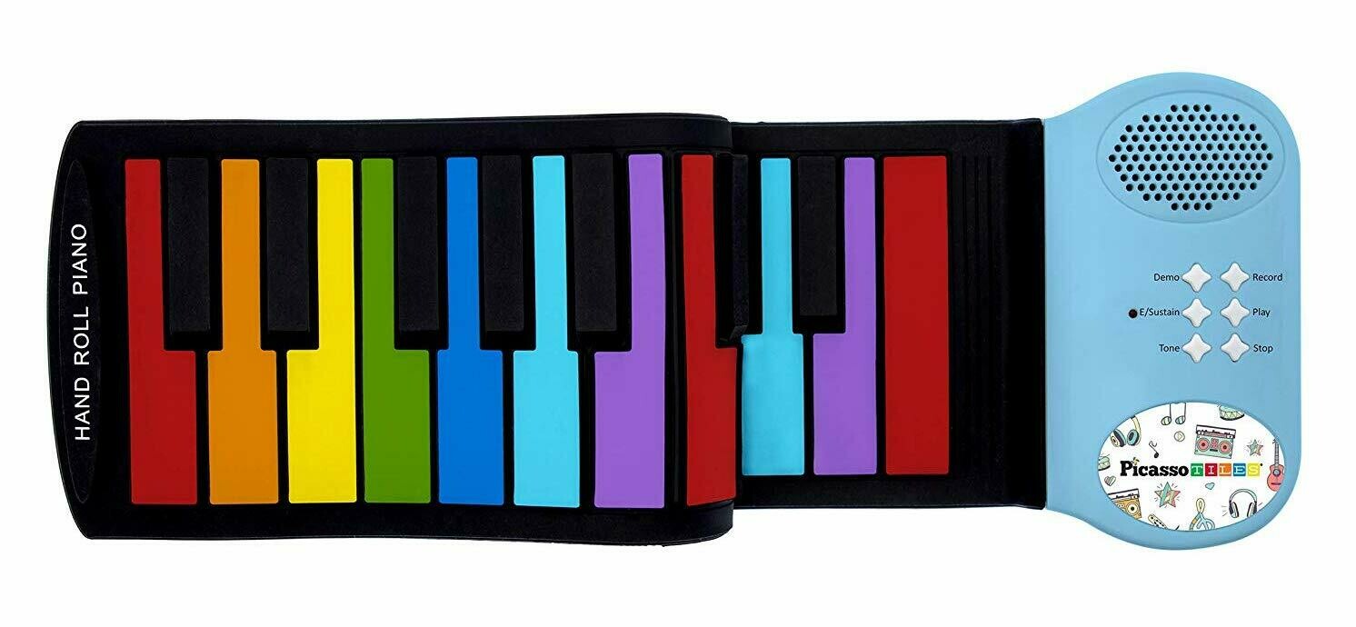 49-KEY ROLL UP PIANO KEYBOARD RAINBOW