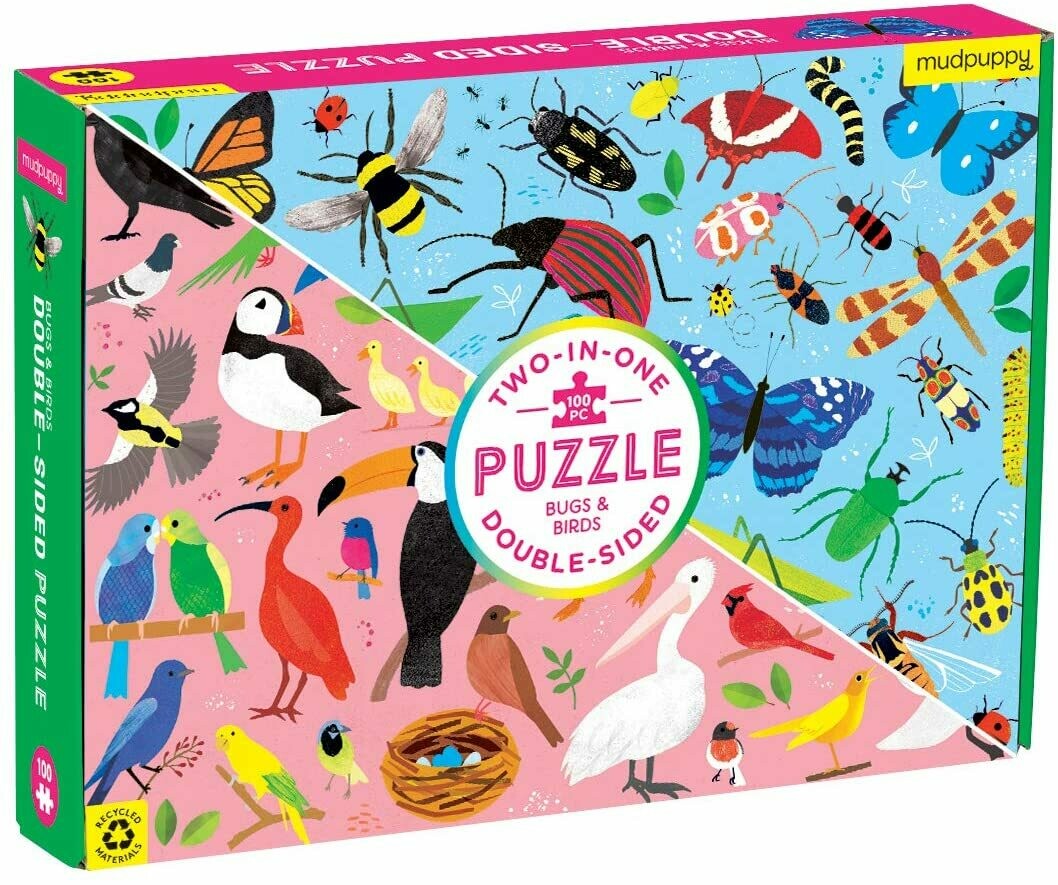 TWO-IN-ONE BUGS &amp; BIRDS JIGSAW PUZZLE