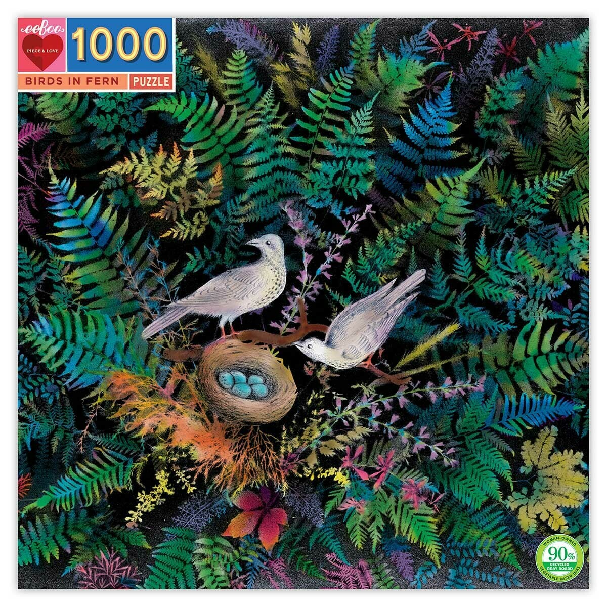 BIRDS IN FERNS 1000 PC JIGSAW PUZZLE