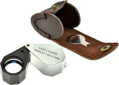 10x TRIPLET ILLUMINATED LOUPE w/ CASE