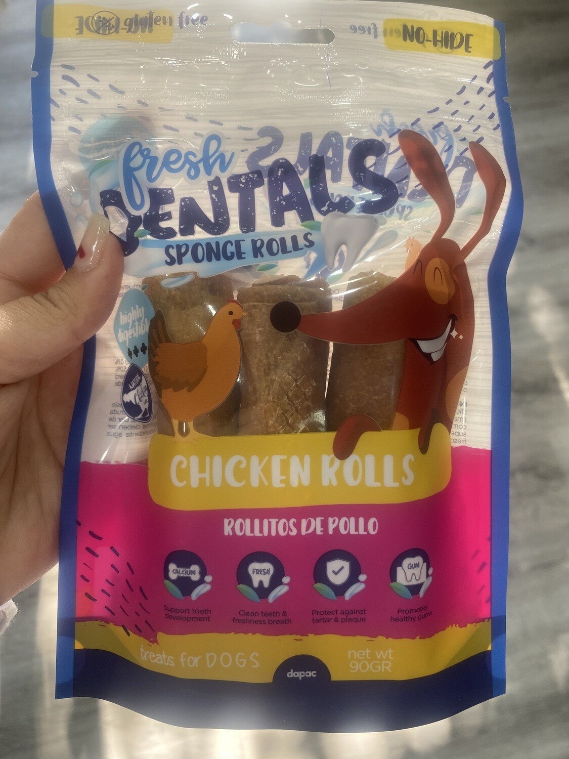 Rollitos de pollo dentales