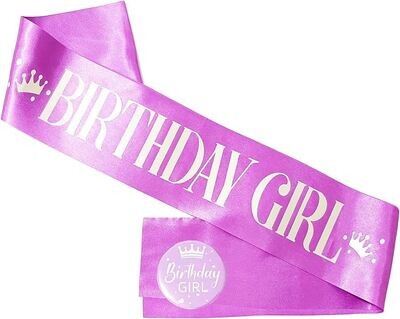 Girls Happy Birthday Sash