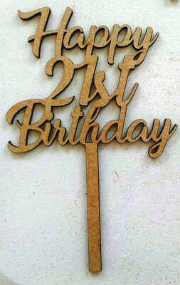 Wooden 21st Cake Toppers