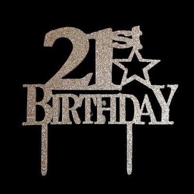 Wooden 21st Cake Toppers