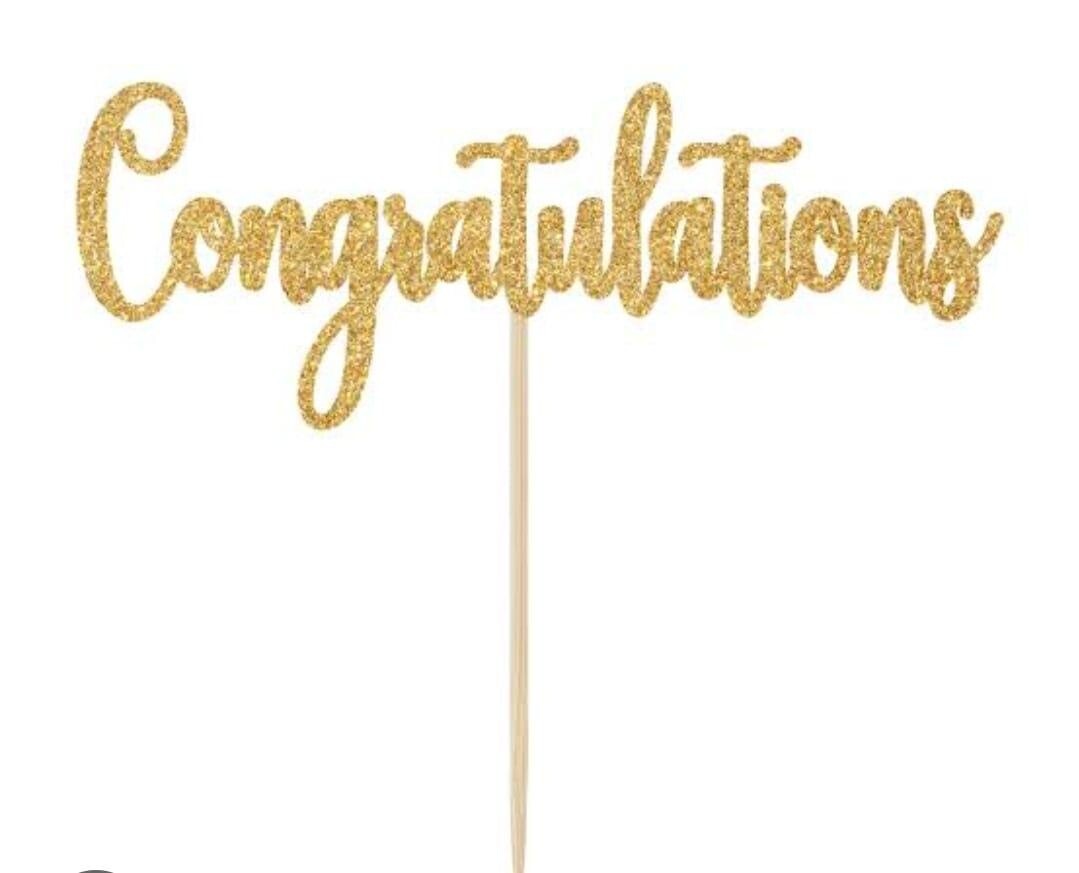 Wooden Congratulations Cake Toppers