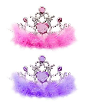 Girls Plastic Crown with Fur