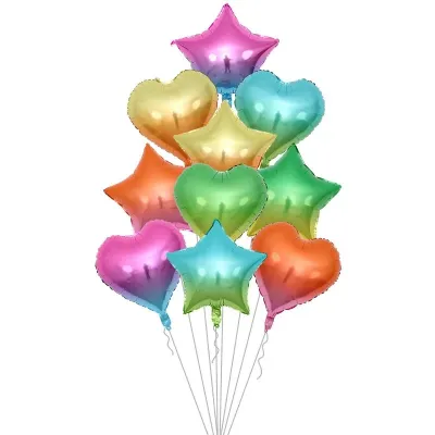 10pcs Balloon Set with foil heart &amp; star
