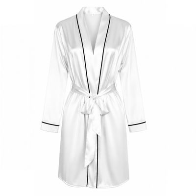 OYL - Long Sleeve Satin Gown with Piping