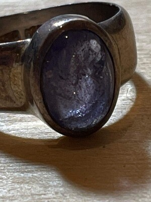 Tanzanite and Solid Sterling Silver Ring Size 7 December birthstone