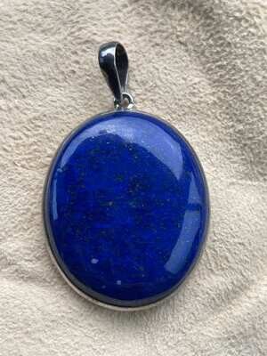 Large Lapis Lazuli Cabochon in Sterling Silver, 4ml bail