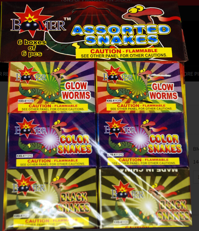 Firework-novelty:小花蛇-Assorted Snakes