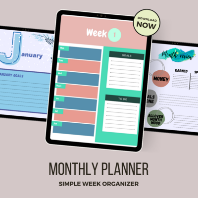 Freebie monthly planner